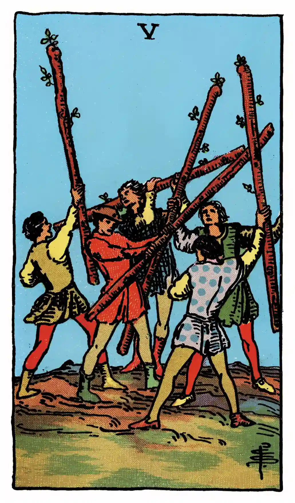 26 Five of Wands (Upright)