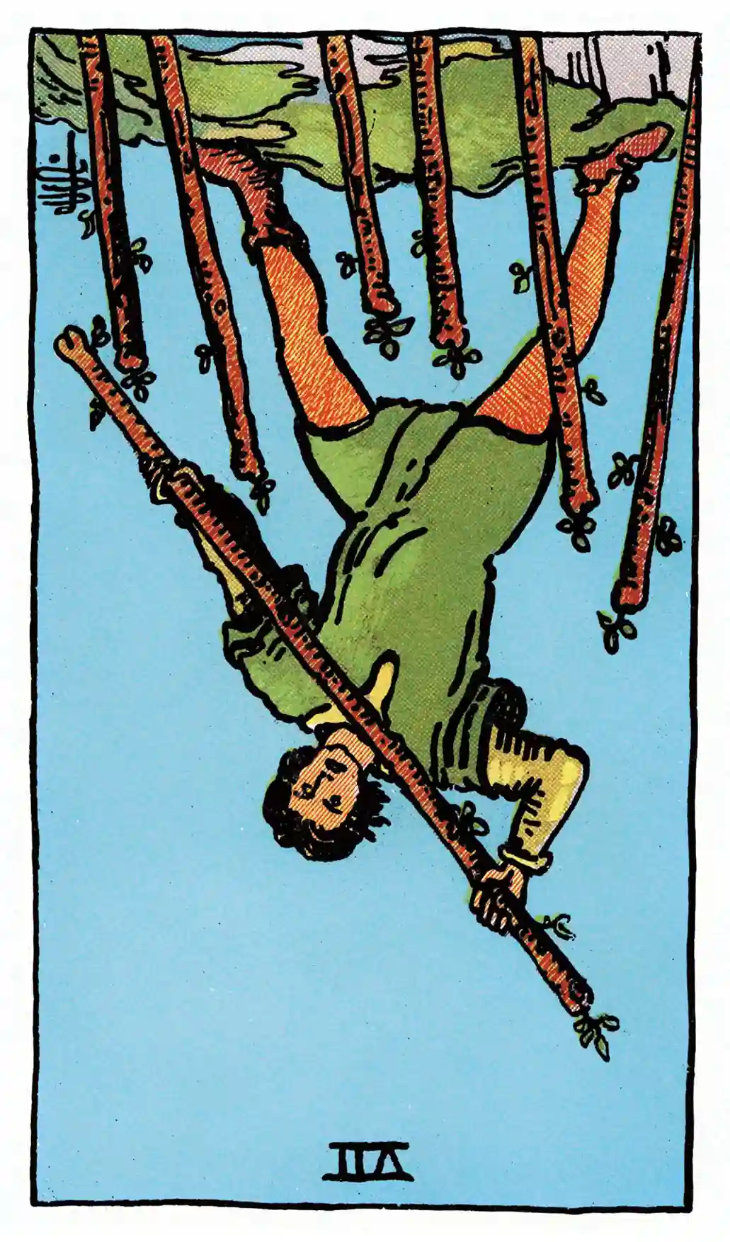28 Seven of Wands (Reversed)