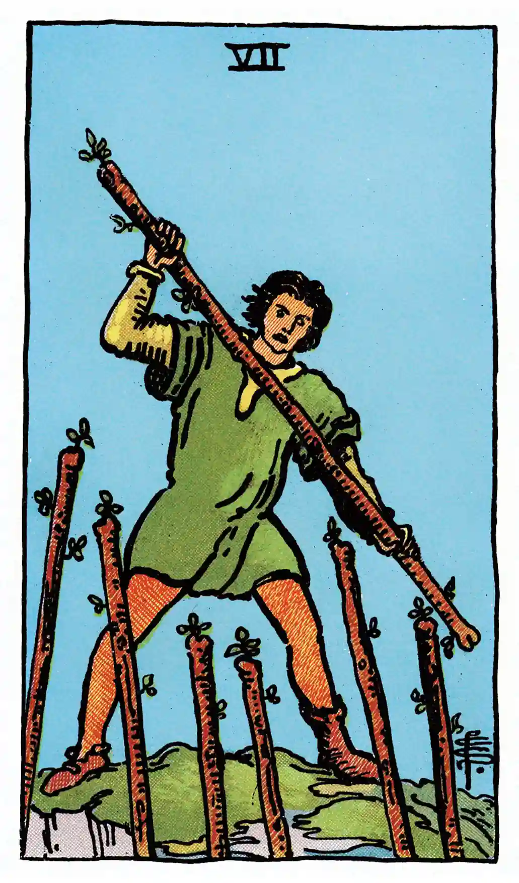 28 Seven of Wands (Upright)