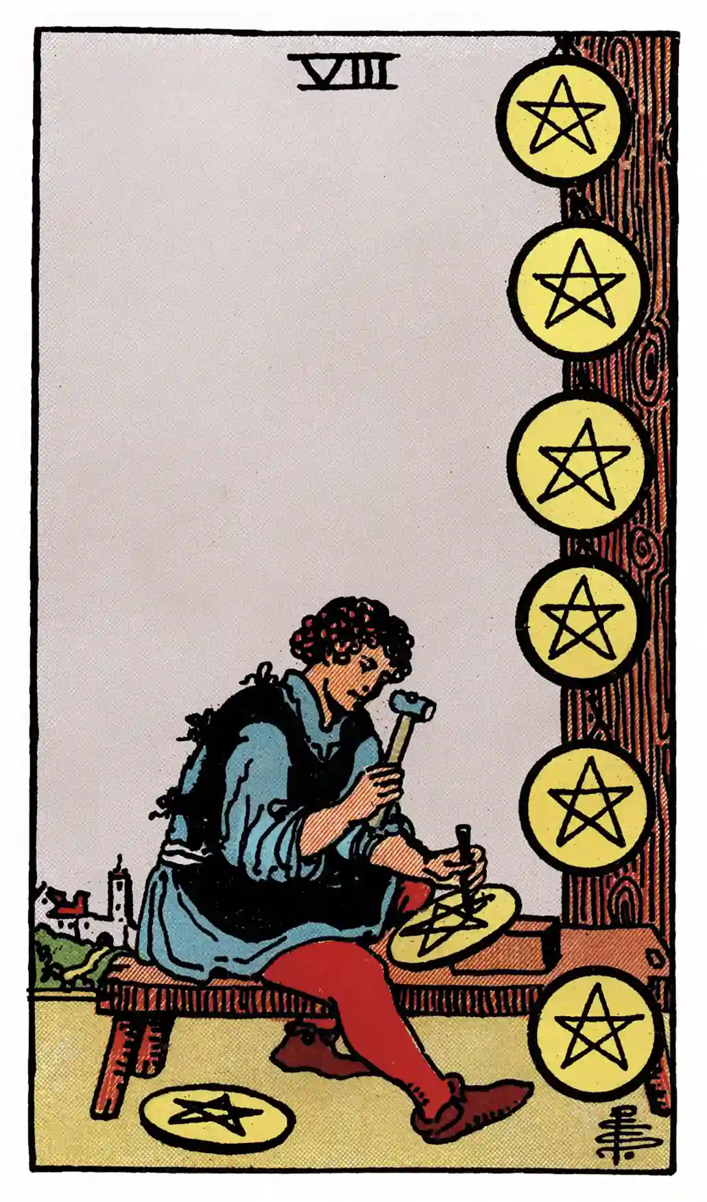 71 Eight of Pentacles (Upright)
